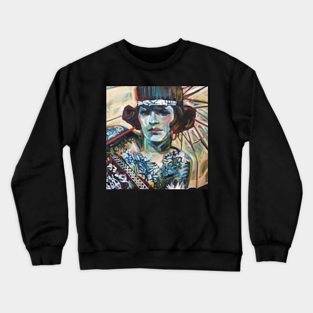 Detail of "Mahitable, the tattoo'd lady" Crewneck Sweatshirt by Beck Lane